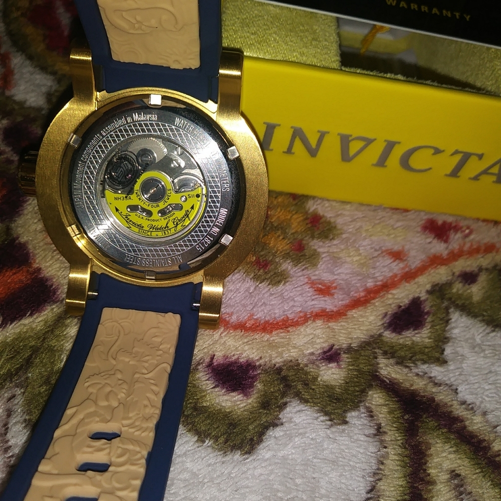 Invicta 18k Gold Plated Automatic Watch NWT - Picture 3 of 12